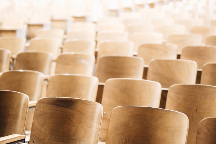 Chairs arranged for a conference or seminar